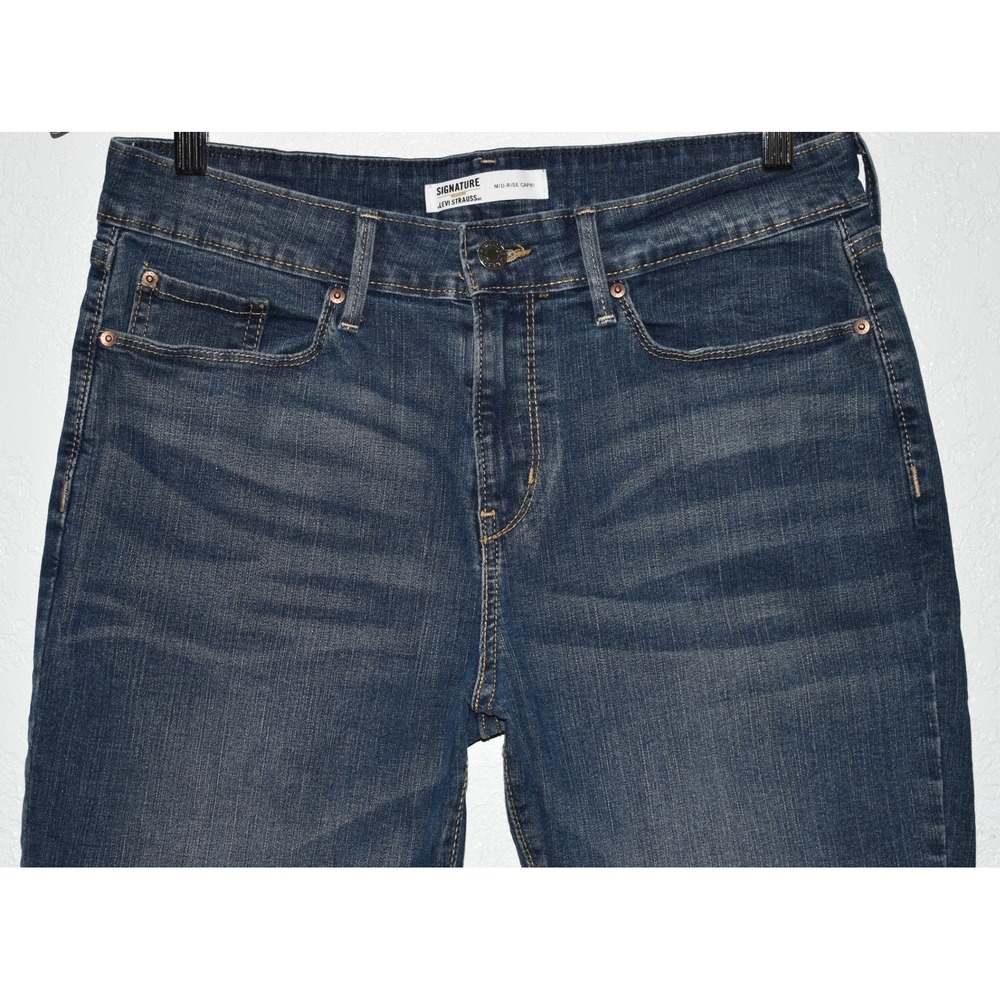 Levi Strauss Signature Gold 10/W30 Mid-Rise Capri Jeans Comfy Stretch 5-Pocket